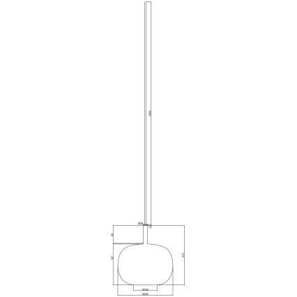 Ondaluce - Luster na kabelu THELMA 1xE27/15W/230V Ø 25 cm zlatna/zadimljeno-bež