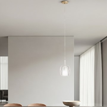 Ondaluce - Luster na kablu THELMA 3xE27/15W/230V promjer 19,5 cm zlatna/prozirna