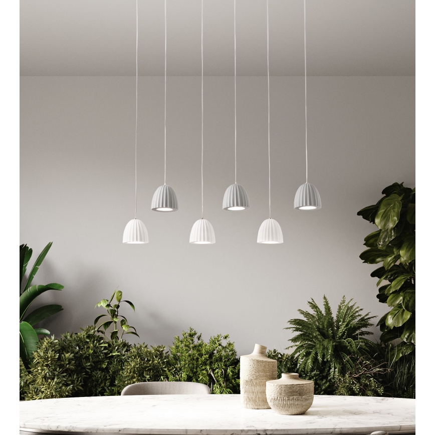 Ondaluce - Luster na sajli CONCRETE 1xGU10/7,5W/230V Ø 10,5 cm beton/bijela