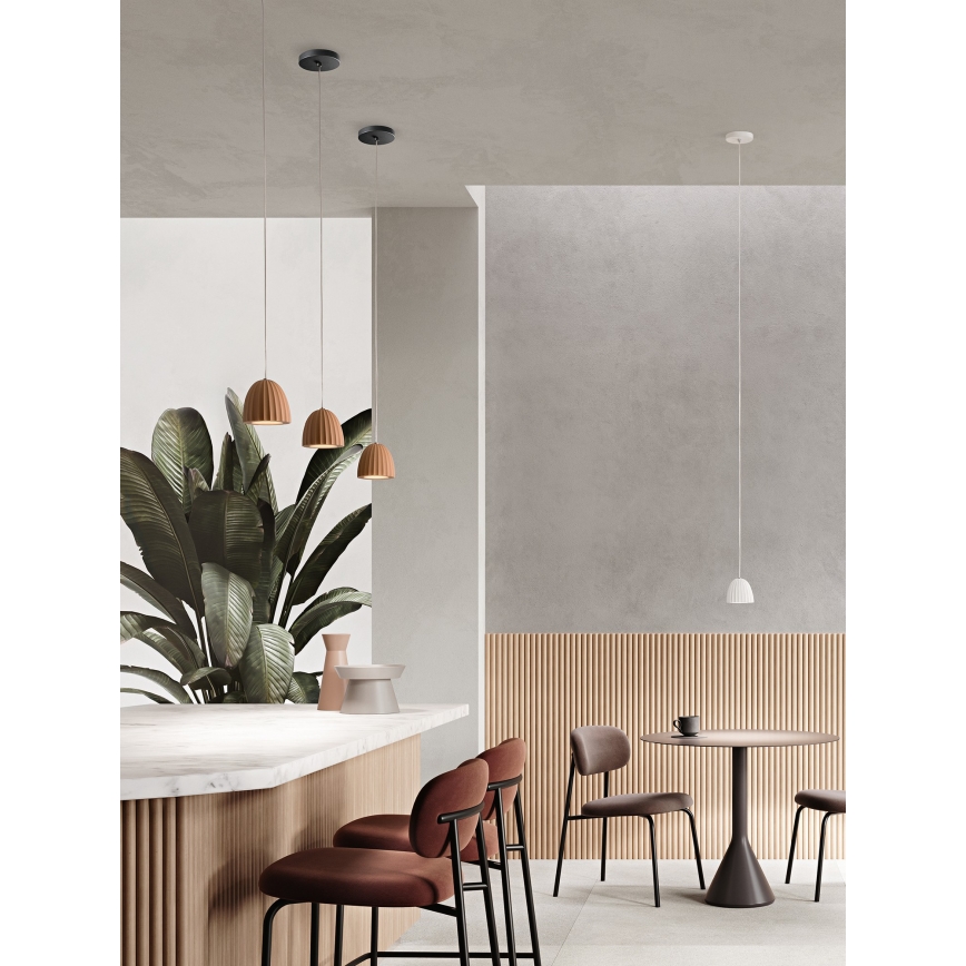Ondaluce - Luster na sajli CONCRETE 1xGU10/7,5W/230V Ø 10,5 cm beton/bijela