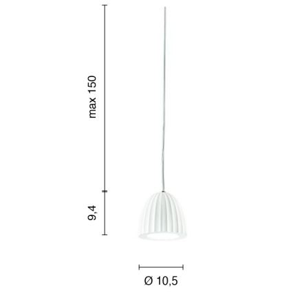 Ondaluce - Luster na sajli CONCRETE 1xGU10/7,5W/230V Ø 10,5 cm beton/bijela