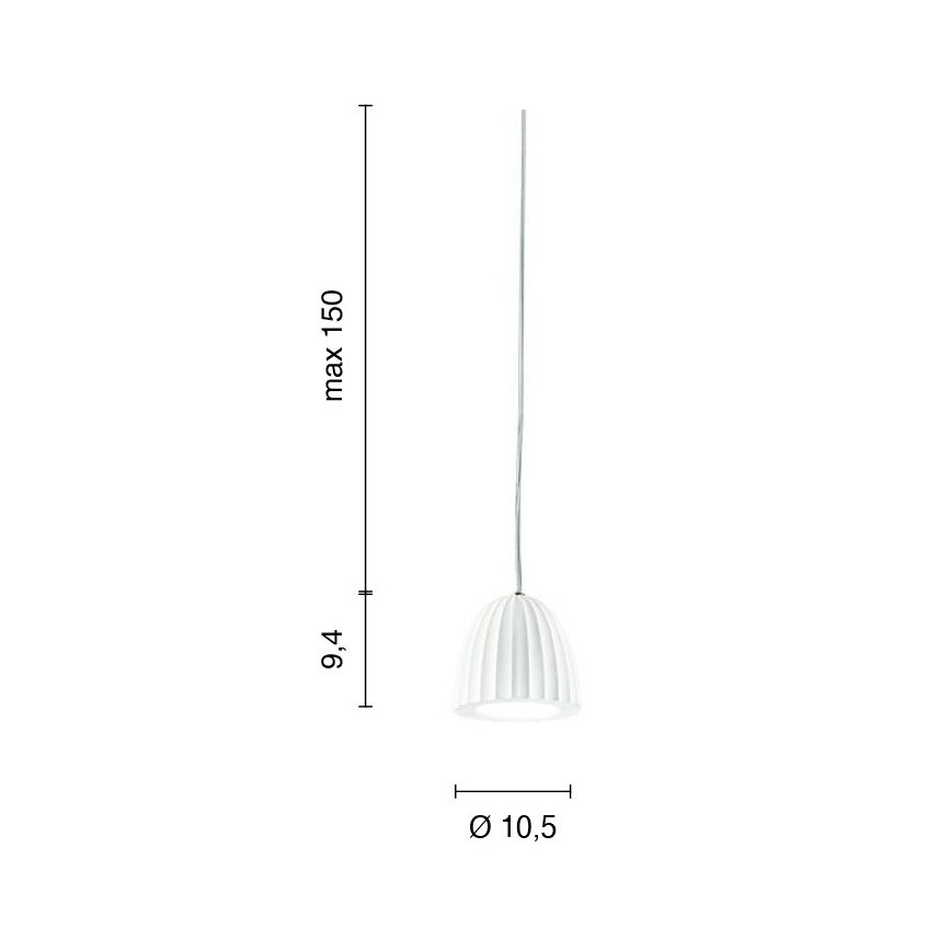 Ondaluce - Luster na sajli CONCRETE 1xGU10/7,5W/230V Ø 10,5 cm beton/bijela