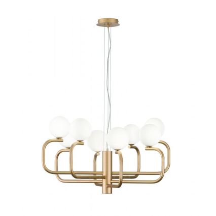 Ondaluce - Luster na sajli JEPPY 8xG9/7W/230V promjer 78,5 cm zlatna/bijela