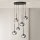 Ondaluce - Luster na sajli JEWEL 6xE14/10W/230V Ø 55 cm crna/dimljeno crna
