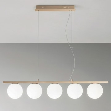 Ondaluce - Luster na sajli MONILE 5xE14/10W/230V zlatna/bijela