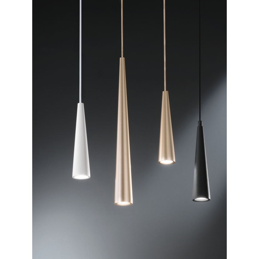 Ondaluce - Luster na sajli NOA 1xGU10/20W/230V Ø 5,5 cm zlatni