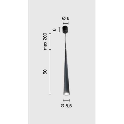 Ondaluce - Luster na sajli NOA 1xGU10/20W/230V Ø 5,5 cm zlatni