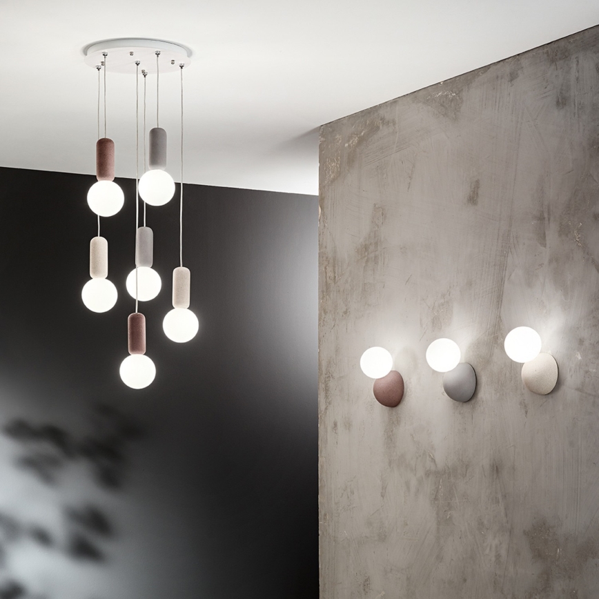 Ondaluce - Luster na sajli ROCK 6xG9/7W/230V pr. 35 cm beton/smeđa/siva/bijela