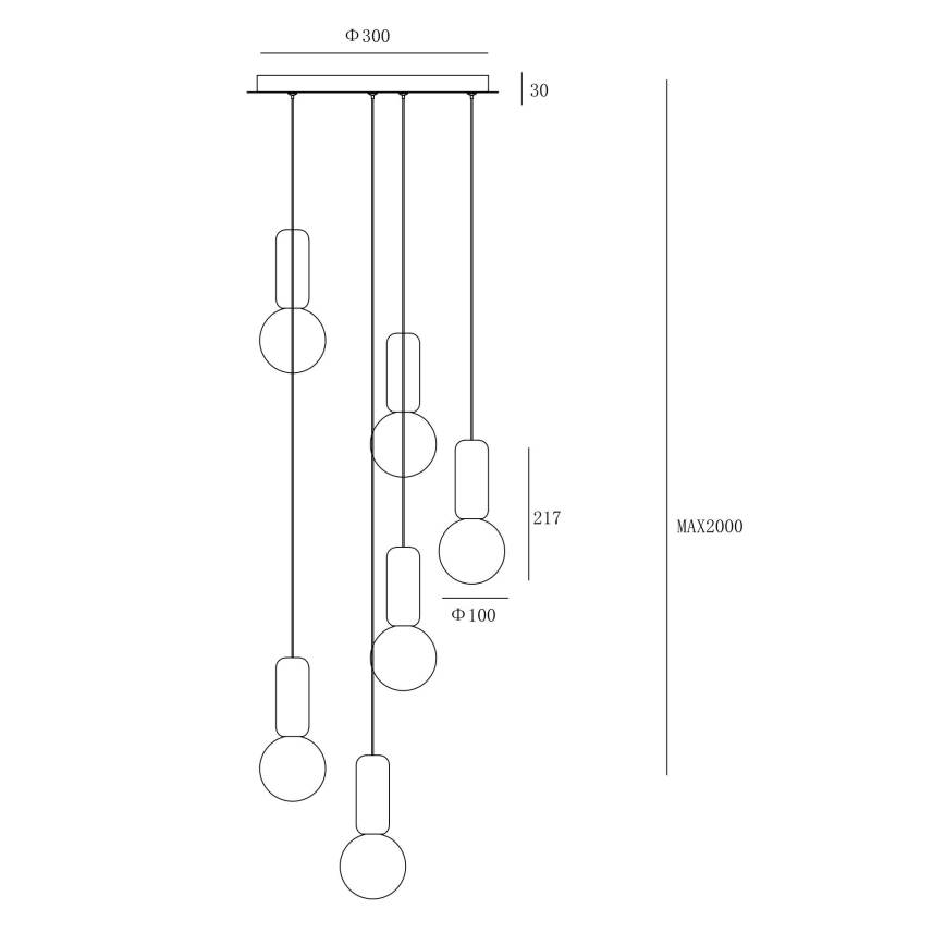Ondaluce - Luster na sajli ROCK 6xG9/7W/230V Ø 35 cm beton smeđa/siva/bijela