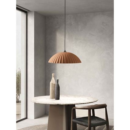 Ondaluce - Luster na sajli RUSTIC 1xE27/15W/230V Ø 50 cm beton/smeđa