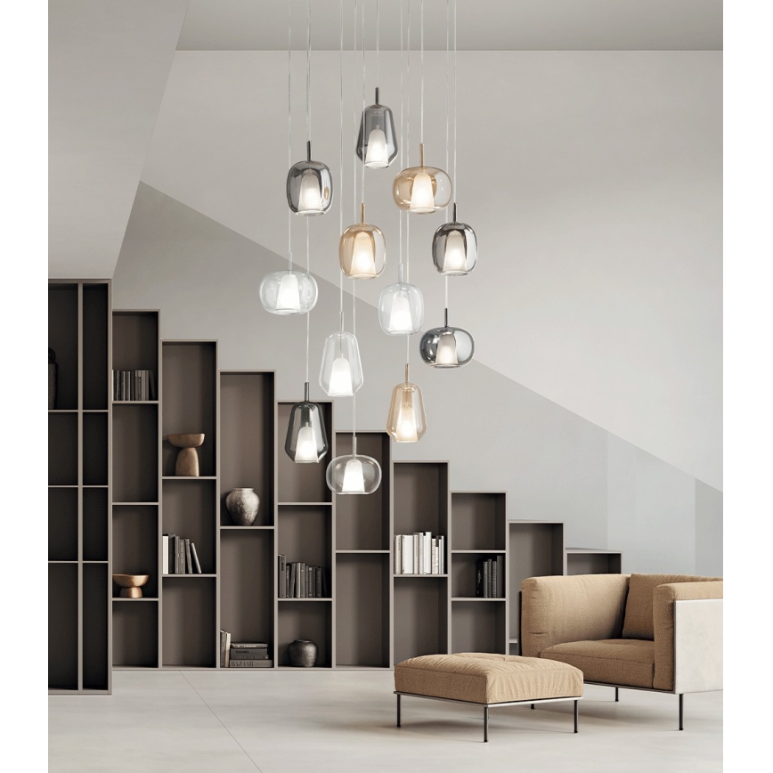 Ondaluce - Luster na sajli THELMA 1xE27/15W/230V dimno-bež