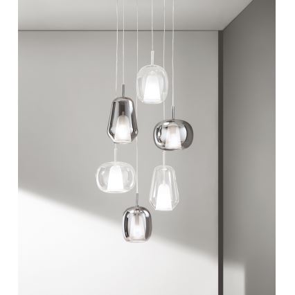 Ondaluce - Luster na sajli THELMA 1xE27/15W/230V Ø 19,5 cm zlatan/proziran
