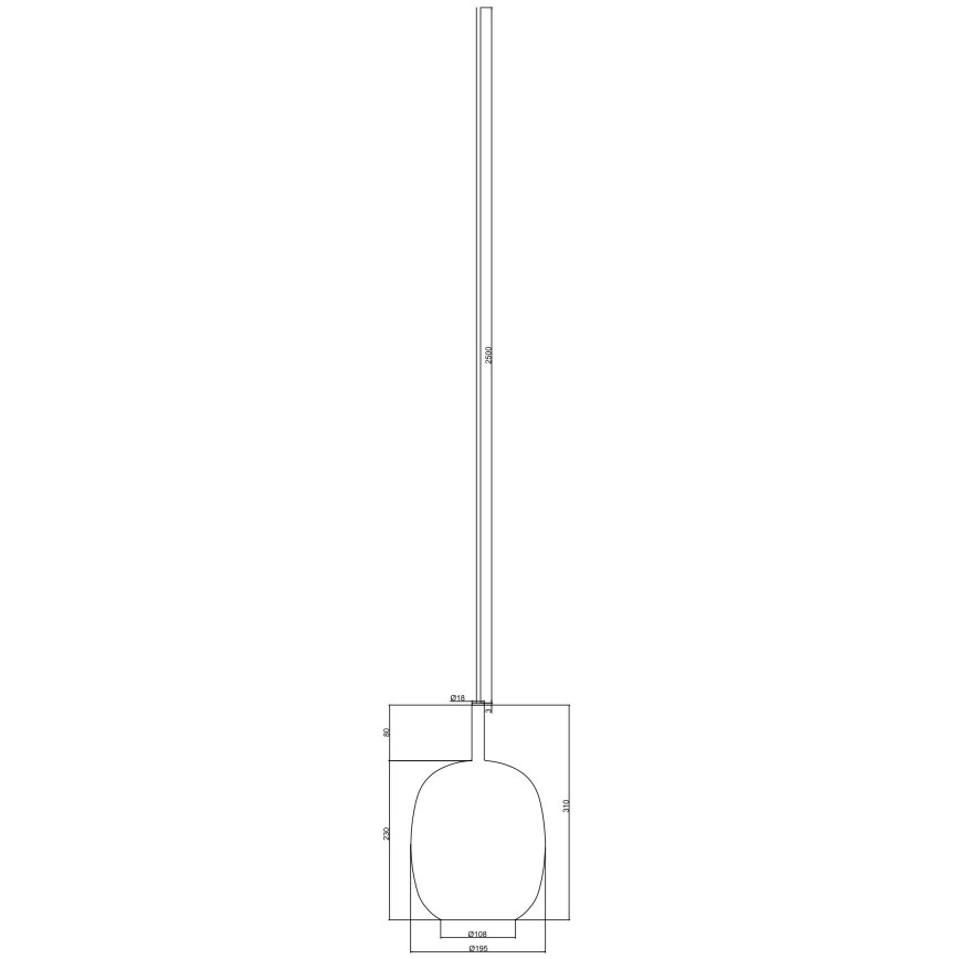 Ondaluce - Luster na sajli THELMA 1xE27/15W/230V Ø 19,5 cm zlatan/proziran