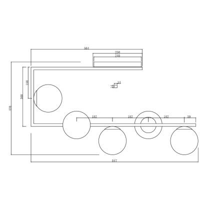 Ondaluce - Luster na štapu MONILE 5xE14/10W/230V zlatna/bijela