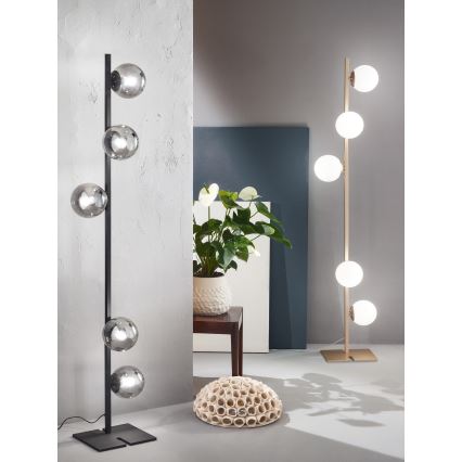 Ondaluce - Podna lampa MONILE 5xE14/10W/230V 170 cm zlatna/bijela