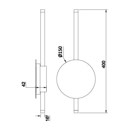 Ondaluce - Prigušiva LED zidna svjetiljka JAMES LED/16W/230V crna