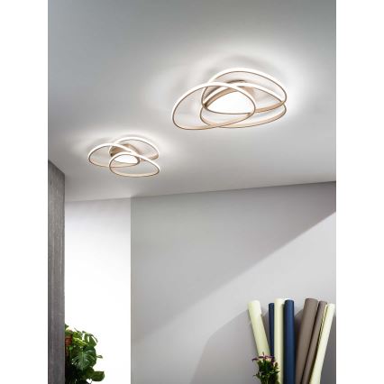 Ondaluce - prigušivo LED stropno svjetlo ROSE LED/80W/230V 71x76 cm zlatna