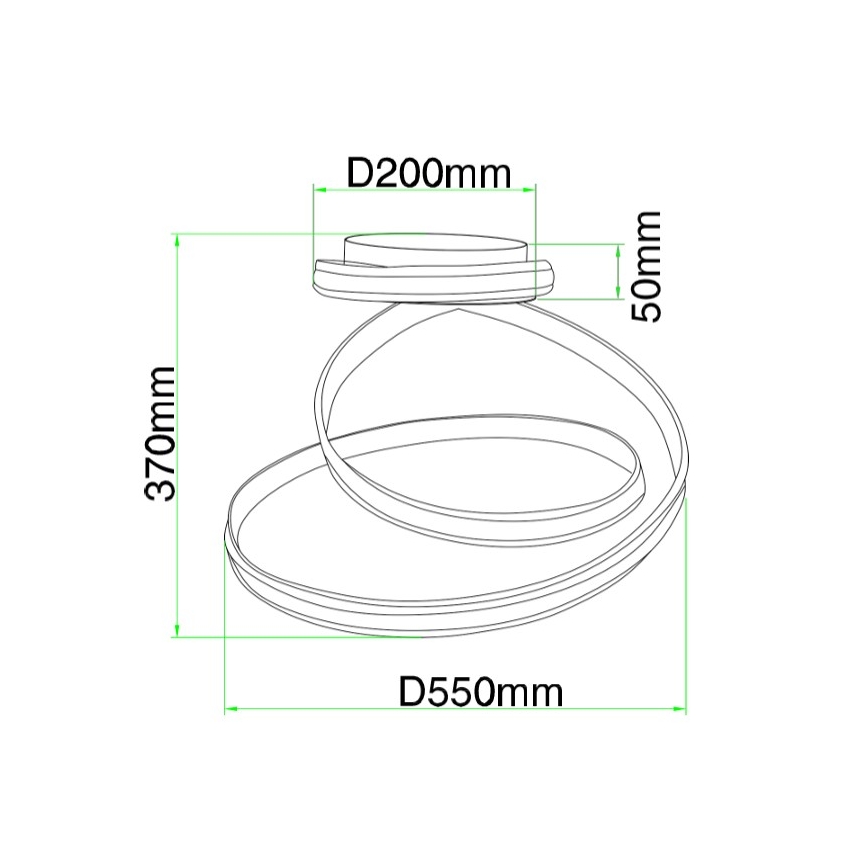 Ondaluce - prigušivo LED stropno svjetlo VUELTA LED/37W/230V Ø 55 cm bijelo
