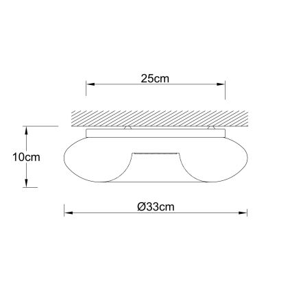 Ondaluce - Stropna svjetiljka DODI 2xE27/15W/230V Ø 33 cm bijela