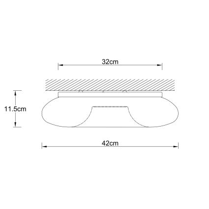Ondaluce - Stropna svjetiljka DODI 3xE27/15W/230V promjer 42 cm bijela
