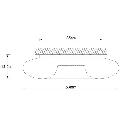 Ondaluce - Stropno svjetlo DODI 4xE27/15W/230V prom. 53 cm bijela