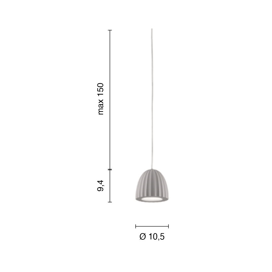 Ondaluce - Viseća svjetiljka na lanku CONCRETE 1xGU10/7,5W/230V pr. 10,5 cm beton/siva