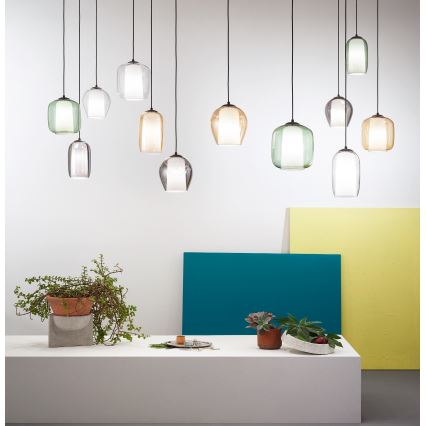 Ondaluce - Viseći luster na sajli BONNIE 1xE27/15W/230V Ø 15,5 cm crna/zadimljena crna