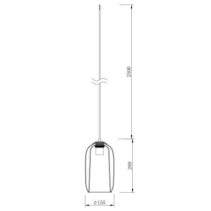 Ondaluce - Viseći luster na sajli BONNIE 1xE27/15W/230V Ø 15,5 cm crna/zadimljena crna