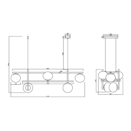 Ondaluce - Viseći luster na sajli JEWEL 6xE14/10W/230V zadimljeno crna