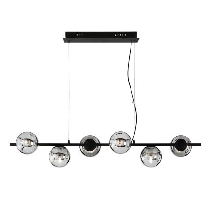 Ondaluce - Viseći luster na sajli MONILE 6xE14/10W/230V crna/zadimljena crna