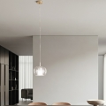 Ondaluce - Viseći luster na sajli THELMA 1xE27/15W/230V Ø 25 cm zlatna/prozirna