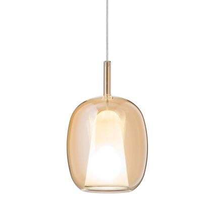 Ondaluce - Visilica na kabelu THELMA 1xE27/15W/230V Ø 19,5 cm zlatna/zadimljeno bež