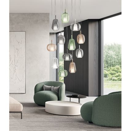 Ondaluce - Visilica na sajli THELMA 1xE27/15W/230V prozirna