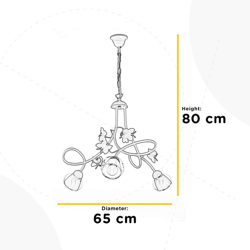 ONLI - Dječji luster BUTTERFLY 3xE14/6W/230V