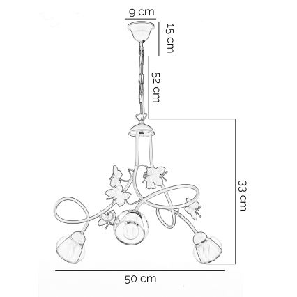 ONLI - Dječji luster BUTTERFLY 3xE14/6W/230V