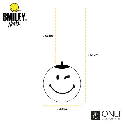 ONLI - Dječji luster na kabelu SMILEY 1xE27/15W/230V žuta
