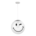 ONLI - Dječji luster na sajli SMILEY 1xE27/15W/230V bijela