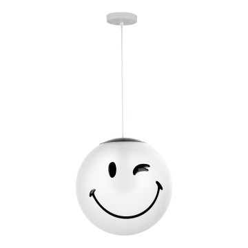 ONLI - Dječji luster na sajli SMILEY 1xE27/15W/230V bijela