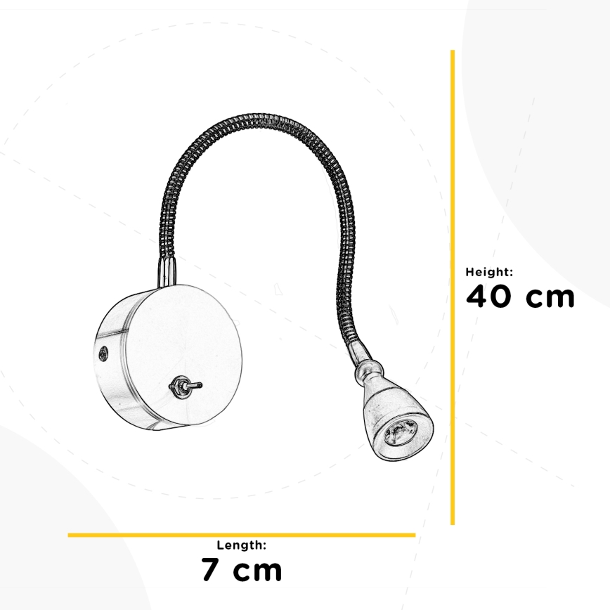 ONLI - LED Fleksibilna lampica LEXI LED/1W/230V 4000K siva