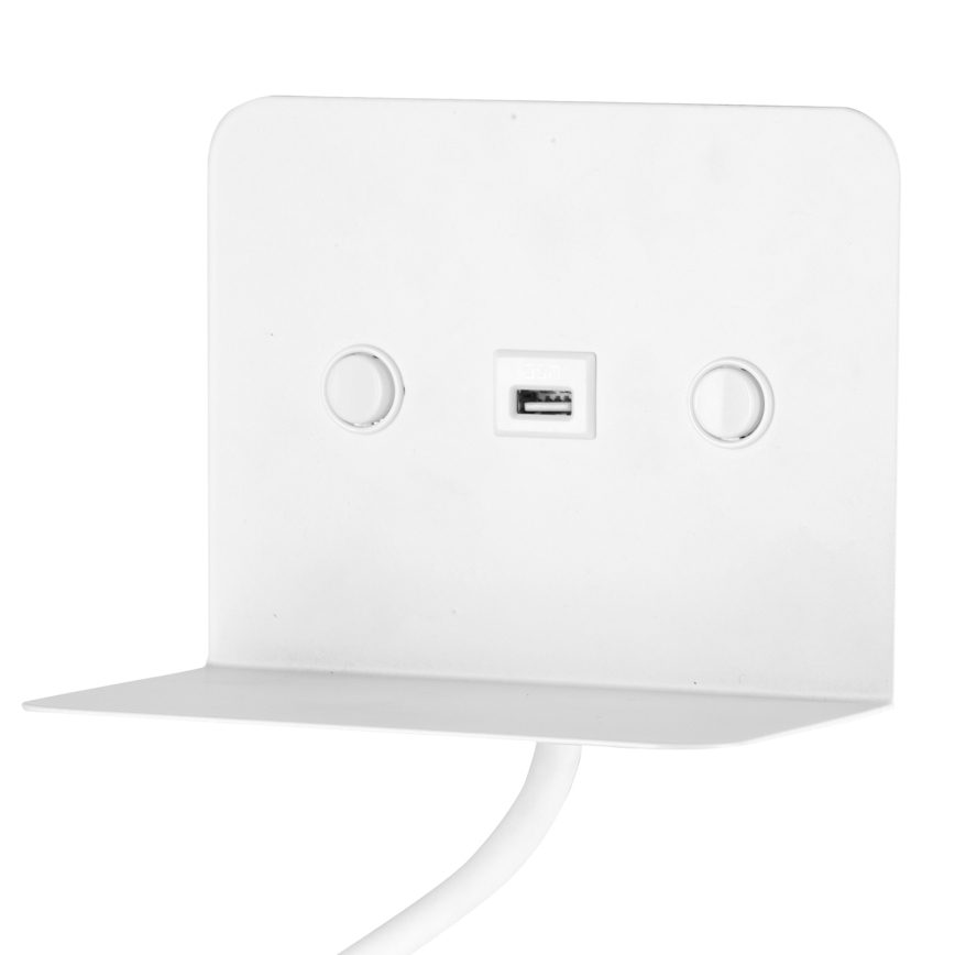 ONLI - LED Fleksibilna lampica s policom i USB punjenjem PLAK LED/1W/230V bijela