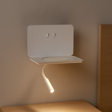 ONLI - LED Fleksibilna lampica s policom WIK LED/6,5W/230V + LED/3W bijela
