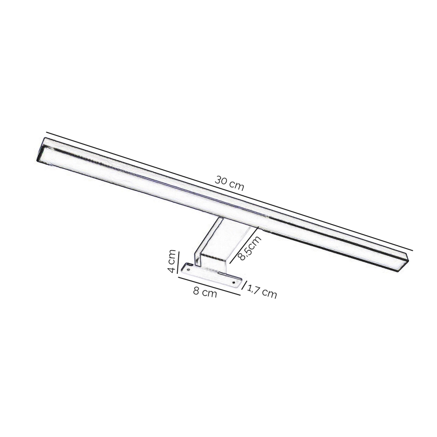 ONLI - LED Rasvjeta za ogledalo u kupaonici NEMO LED/4,5W/230V 4000K 30 cm IP44 sjajni krom