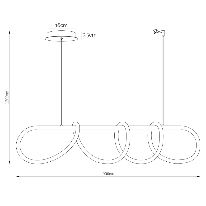 ONLI - LED Luster na sajli AMANDA LED/40W/230V 4500K mat krom