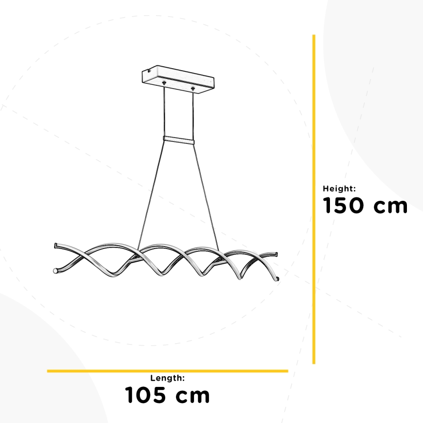 ONLI - LED Luster na sajli DNA LED/24W/230V 4000K srebrna