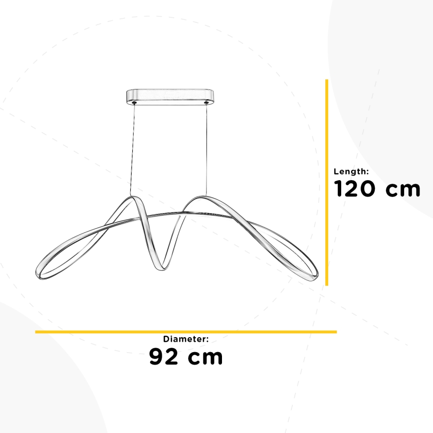 ONLI - LED Luster na sajli INFINITY LED/50W/230V 4500K mat krom