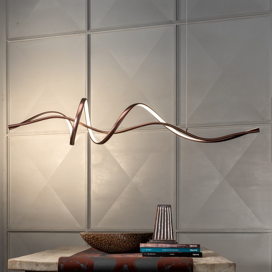 ONLI - LED luster na sajli KELLY LED/28W/230V bakreni
