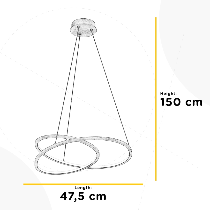 ONLI - LED Luster na sajli LIBERTY LED/30W/230V 4000K zlatna