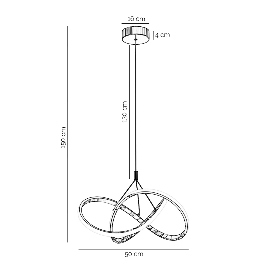 ONLI - LED Luster na sajli LOOP LED/40W/230V 4000K sjajni krom