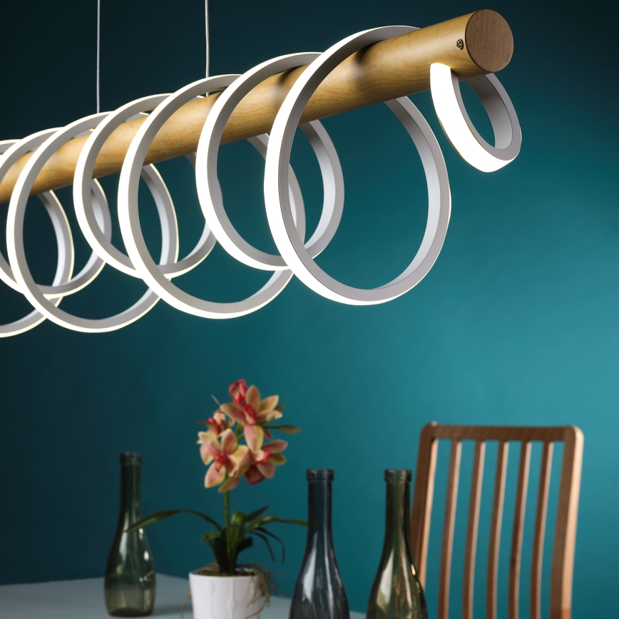 ONLI - LED Luster na sajli NILO LED/70W/230V 4000K smeđa/bijela