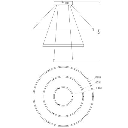 ONLI - LED luster na sajli NOELIA LED/40W/230V zlatna